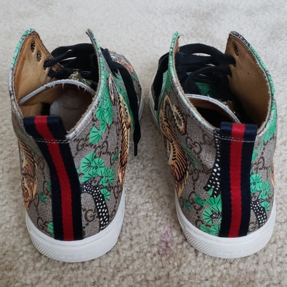 Gucci Tiger leather high top sneakers - Picture 3 of 7
